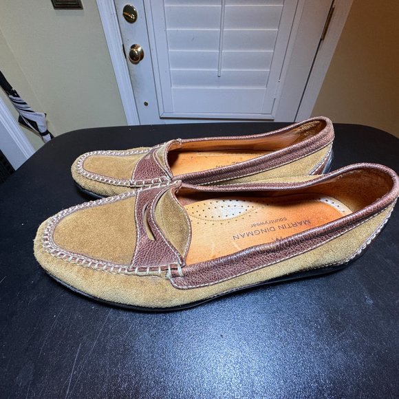 Martin Dingman size 9 suede/leather countrywear slipon driving loafers - Picture 2 of 13
